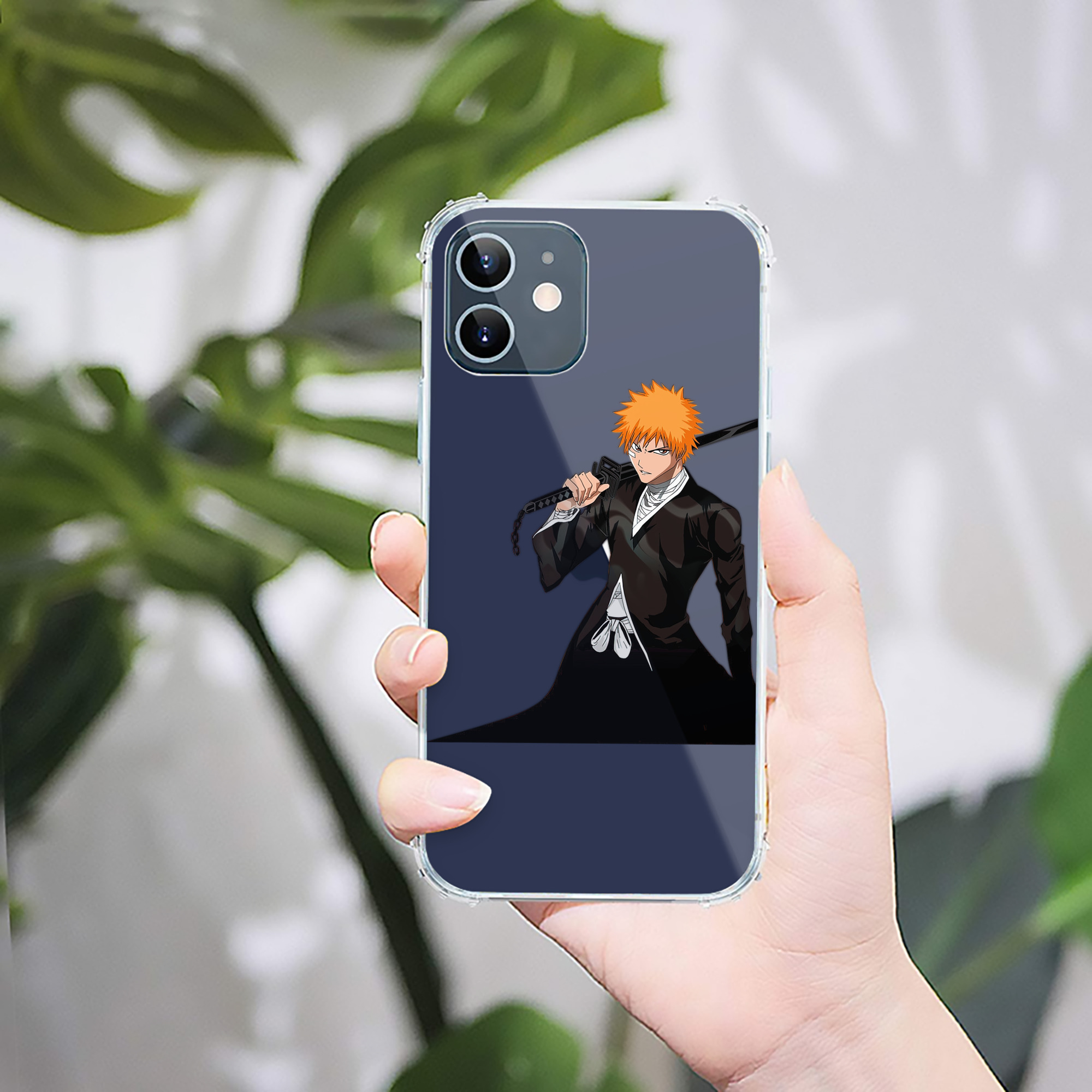（画像用） ブリーチ 黒崎一護（くろさき いちご）BLEACH Kurosaki Ichigo 【iPhone 12シリーズ対応】透明スマホケース（クリアソフトケース）
